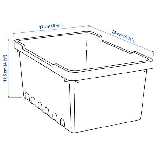 UPPSNOFSAD Storage box, transparent white, 25x17x12 cm/3.5 l