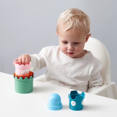 UPPSTÅ Stack &nest cups, multicolor