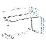 UTMANING Gaming desk sit/stand, electric/black, 160x80 cm