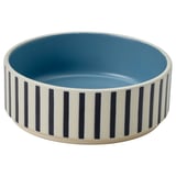 UTSÅDD Pet bowl, stripe pattern black-blue/gray-blue, 11 cm