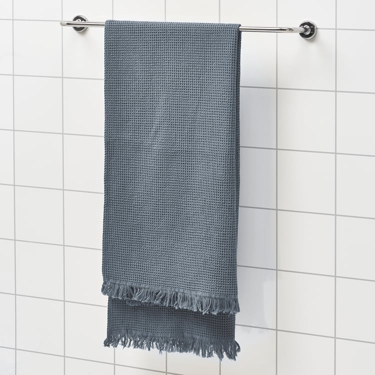 VALLASÅN Bath towel, dark blue, 70x140 cm (28x55") IKEA