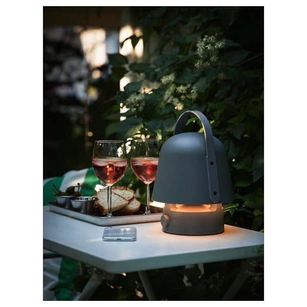 VAPPEBY Bluetooth speaker lamp, outdoor/blue