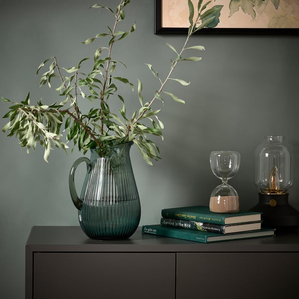 VARDAGEN Pitcher, patterned/dark gray-green, 2 l
