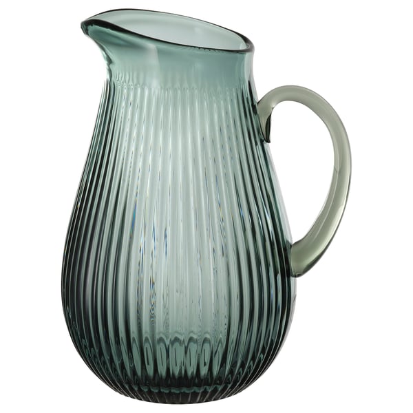 VARDAGEN Pitcher, patterned/dark gray-green, 2 l