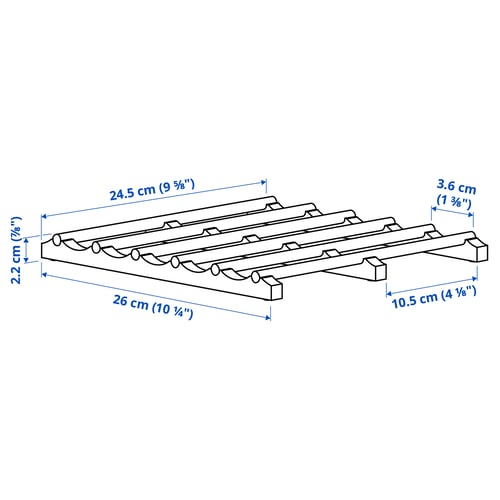 Illustration with measurements for the product: VARIERA.