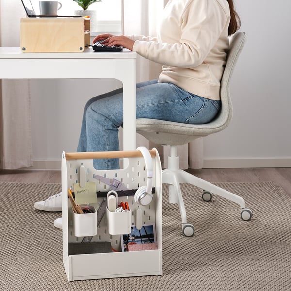 VATTENKAR Desk organizer, white, 33x21x43 cm