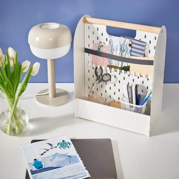 VATTENKAR Desk organizer, white, 33x21x43 cm