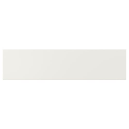 VEDDINGE white kitchen cabinet, sleek & modern, smooth fiberboard material, rectangular shape.