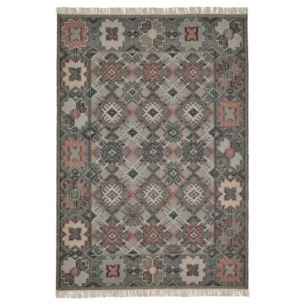 VESTERVIG Rug, flatwoven, handmade multicolor/diamond pattern, 160x230 cm