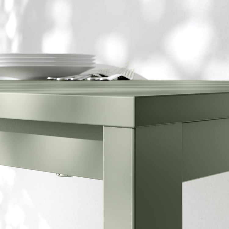 Provocation Table Color:green VIHALS table and 4 chairs, green green/white pine, 125x74 cm (491/4x291 ...