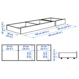 VIHALS Underbed storage box, set of 2, white, 200 cm