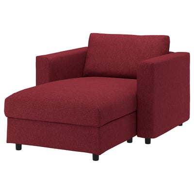 VIMLE Chaise, Lejde red-brown
