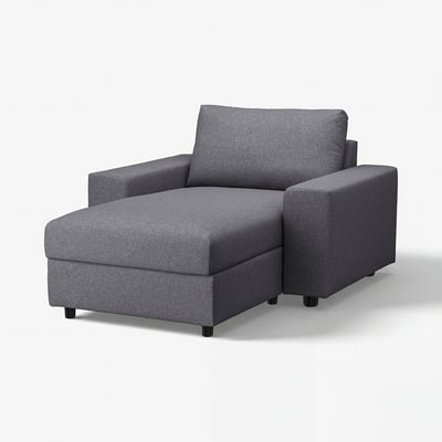 VIMLE Chaise, with wide armrests/Gunnared medium gray
