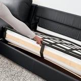 VIMLE Sleeper sofa with chaise, Grann/Bomstad black