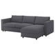 Option: VIMLE Sleeper sofa with chaise, Gunnared medium gray