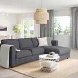 VIMLE Sleeper sofa with chaise, Gunnared medium gray