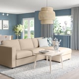 VIMLE Sleeper sofa with chaise, Hallarp beige