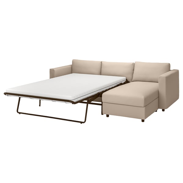 VIMLE Sleeper sofa with chaise, Hallarp beige