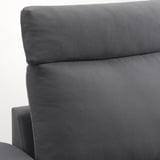 VIMLE Sofa with chaise, with headrest with wide armrests/Hallarp gray