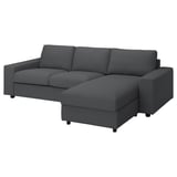 VIMLE Sofa with chaise, with wide armrests/Hallarp gray