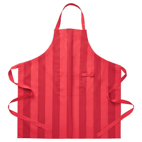 VINTERFINT Apron, stripe red, 85x89 cm