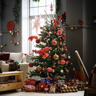 VINTERFINT Artificial Christmas tree, indoor/outdoor green, 210 cm