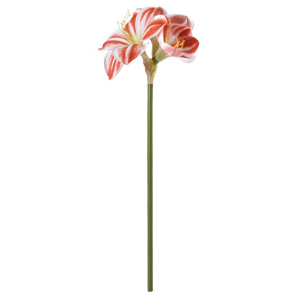 VINTERFINT Artificial flower, indoor/outdoor Amaryllis/red white, 60 cm