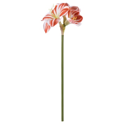 VINTERFINT Artificial flower, indoor/outdoor Amaryllis/red white, 60 cm