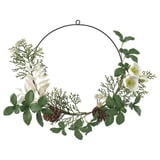 VINTERFINT Artificial half wreath, indoor/outdoor green/white, 45 cm