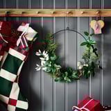 VINTERFINT Artificial half wreath, indoor/outdoor green/white, 45 cm