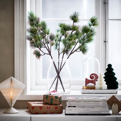 VINTERFINT Artificial spray, indoor/outdoor/pine green, 70 cm