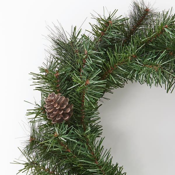 VINTERFINT Artificial wreath, indoor/outdoor pine cone, 45 cm