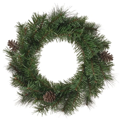 VINTERFINT Artificial wreath, indoor/outdoor pine cone, 45 cm