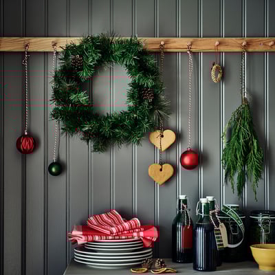 VINTERFINT Artificial wreath, indoor/outdoor pine cone, 45 cm