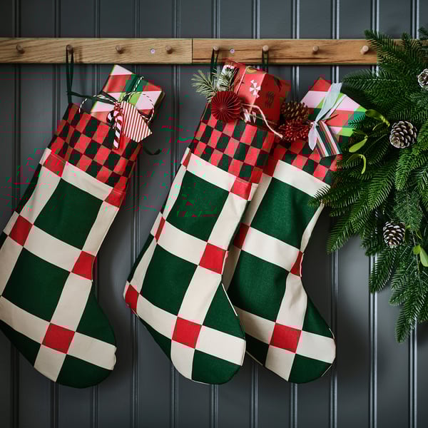VINTERFINT Christmas stocking, check pattern multicolor