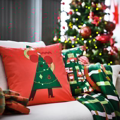 VINTERFINT Cushion cover, Christmas pattern red, 50x50 cm