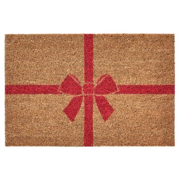 VINTERFINT Door mat, bow coir/red, 40x60 cm