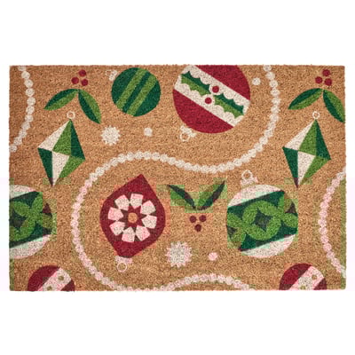 VINTERFINT Door mat, Christmas ornament patterned coir/multicolor, 60x90 cm