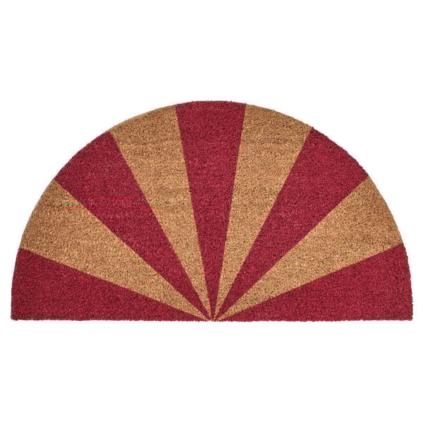 VINTERFINT Door mat, stripe coir/red, 50x90 cm