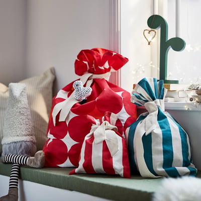 VINTERFINT Gift bag, set of 3, mixed colors/mixed patterns