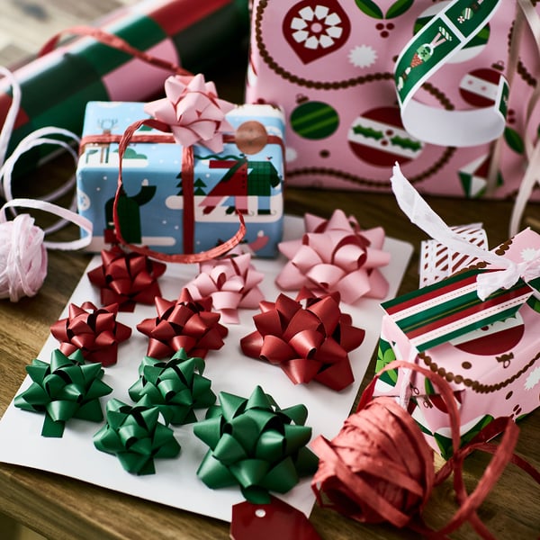 VINTERFINT Gift bow, set of 12, mixed colors/mixed sizes