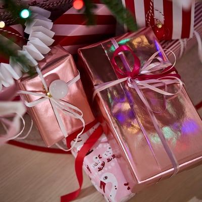 VINTERFINT Gift wrap, roll, metallic effect pink, 3x0.7 m/2.10 m²
