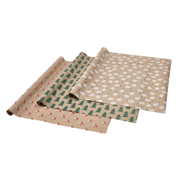 VINTERFINT Gift wrap, roll, mixed patterns/multicolor, 3x0.7 m/2.10 m²