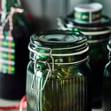 VINTERFINT Jar with lid, glass green, 1 l