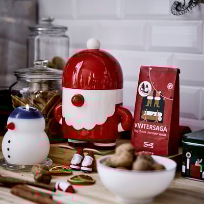 VINTERFINT Jar with lid, Santa Claus red, 1.0 l