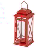 VINTERFINT Lantern f/tealight, indoor/outdoor, bright red, 22 cm