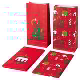 VINTERFINT Paper bag, mixed patterns red, 12x24 cm