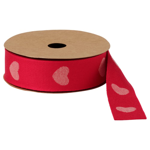 VINTERFINT Ribbon, heart pattern red, 5 m