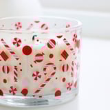 VINTERFINT Scented candle in glass, Candy cane/white, 50 hr