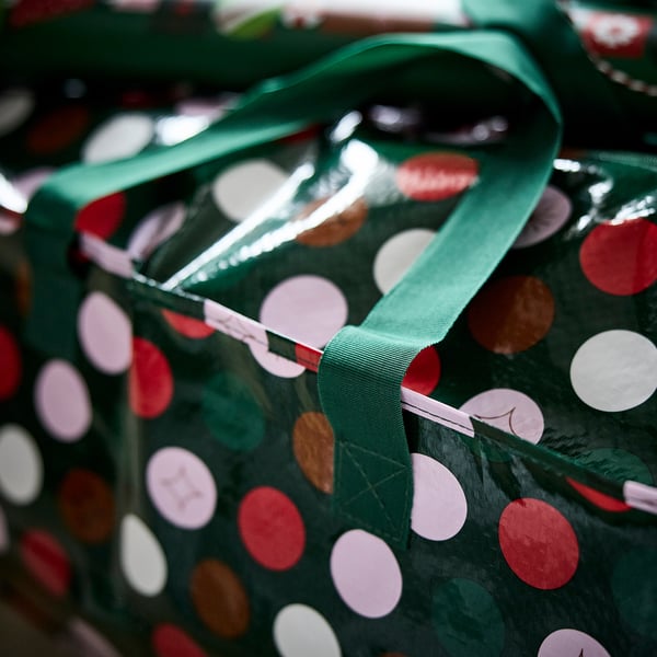 VINTERFINT Storage bag, dotted/multicolor, 35x73x30 cm/76 l